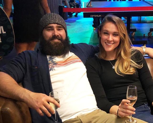 Heartfelt Moment: Jason Kelce Raises a Toast to His Beloved Wife, Kylie Kelce, Declaring, "You Are the Most Beautiful Blessing in My Life."
