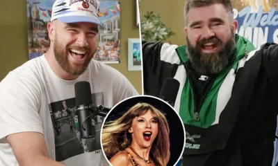 Jason and Travis Kelce thank Taylor Swift's fans after podcast wins award