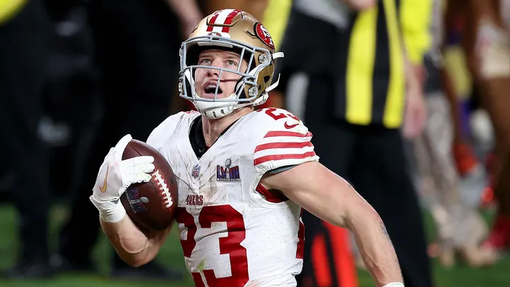 Christian McCaffrey's costly fumble in Super Bowl still weighs 'heavy' on 49ers' star, coach says