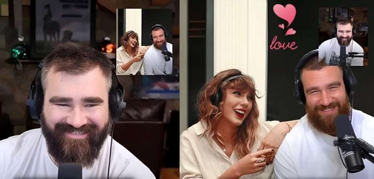 Travis and Jason Kelce's 'New Heights' Podcast Features Taylor Swift: Travis Talks Engagement Amid Taylor's Beaming Smile