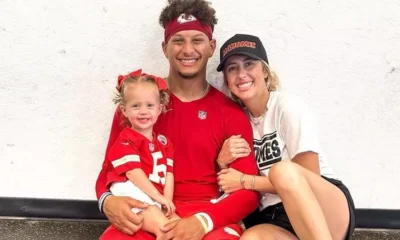 Sterling Skye could be following in her dad's sporting footsteps! Brittany Mahomes Says Husband Patrick Is ‘Proud’ After Daughter Sterling Falls Asleep Cuddling Basketball