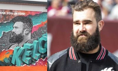 Jason Kelce Honored with a Mural Outside Dunkin’ After he signs deal with ESPN for a role on Monday Night Countdown