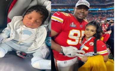 Chiefs’ Chris Jones celebrates the arrival of his first child with his girlfriend. extend your warm wishes...congratulations to the growing family