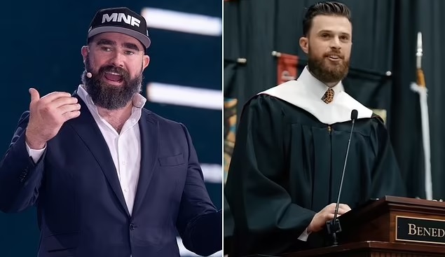 Jason Kelce DEFENDS Harrison Butker over controversial 'homemaker' speech as he claims not enough people talk about importance of family