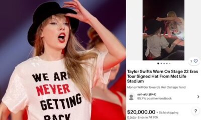 Selfish' woman slammed for putting Taylor Swift's 22 hat that was given to her younger sister at the Eras Tour on eBay for $20,000 - but insists the money is for a good cause