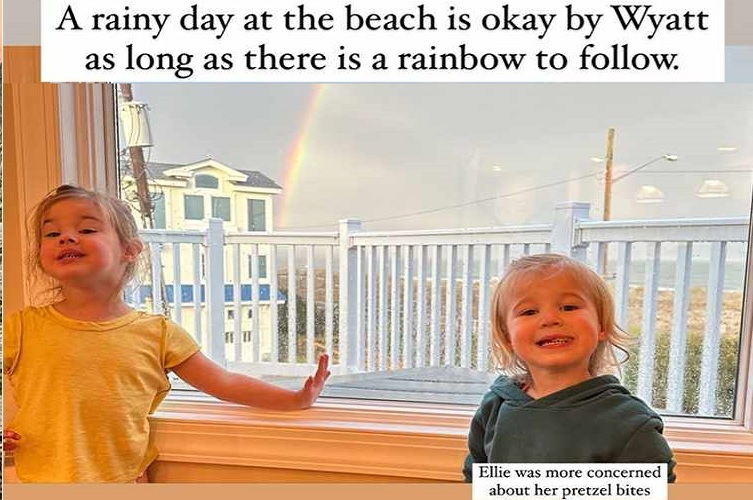 Jason Kelce’s Daughters Smile at Seeing a Rainbow in Sweet Vacation Photo: ‘Rainy Day at the Beach’