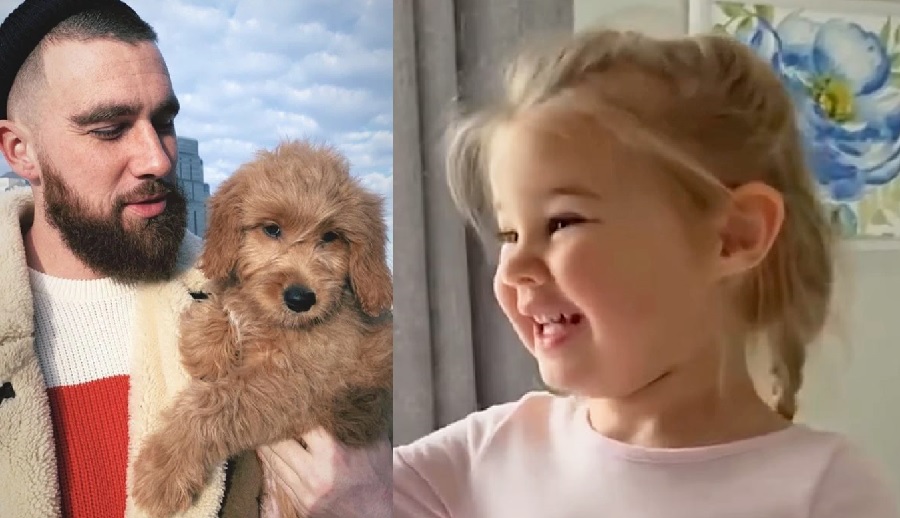 Uncle Travis got his niece a golden furry friend, Wyatt couldn’t contain her joy she said, glowing with so much happiness “we will name her after winnie”