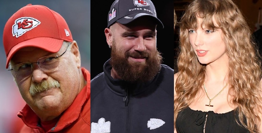   Swift and Kelce went public with their romance in October 2023     Travis Kelce’s Kansas City Chiefs coach is full of praise for Taylor Swift. Matt Nagy, who is the offensive coordinator for the Chiefs, revealed to local media outlet KCTV5 in an interview shared on X (formerly known as Twitter) that he loves having Kelce’s pop star girlfriend, 34, as part of the football team. “It’s definitely rare for sure, I mean you’re talking about Taylor Swift and Kelce and Patrick [Mahomes],” Nagy, 45, said. “I know Patrick and Kelce as the people they are away from the different concerts and golf venues etc. I know them on a day to day basis.” He added, “Taylor, I’ve never met. We love having her a part of the family, the team, what she and Kelc have done is a cool story.” “I think it's a credit to both of them to be two big powerful people that are also so humble in what they do and they’re so talented at what they do, whether it’s football or singing,” he continued. “We’re enjoying the journey, we’re proud to be apart of it and we want to keep it going.” It's not the first time a member of the Chiefs coaching staff has heaped praise on the "Fortnight" singer. Ahead of the 2024 Super Bowl in February, head coach Andy Reid spoke to SiriusXM NFL Radio about Swift and Kelce's relationship amid the football season. “Listen, it’s a tribute to how she’s handled it, how Kelce has handled it. It hasn’t been a distraction, so there haven’t been any problems with it,” Reid said in a clip posted on X, (formerly known as Twitter), seemingly referring to the attention the pair's romance has garnered. “She’s a good girl,” Reid, 66, continued, adding, “She loves the game, and obviously loves Kelce. So I’m happy for both of them.” Swift was first spotted attending a Chiefs game in September last year when she showed up to support Kelce, 34, in the team's home game against the Chicago Bears at Arrowhead Stadium. The musician was also in the crowd for the Chiefs' victory against the San Francisco 49ers in the Super Bowl on Feb. 11. “It was the most thrilling experience,” a source told PEOPLE after the Super Bowl. “She's loved attending all the games, but this was of course on another level,” the insider added. “They partied and celebrated all night. It's been the best few months for them.” Meanwhile, the couple have been spending time together during Kelce’s off-season and Swift’s break from her Eras Tour. Last month, the duo were pictured vacationing in the Bahamas together, while earlier this month, they attended Coachella and were spotted dancing and kissing one another backstage.