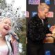 Cyndi Lauper sports a mirror ball headpiece as she serves as the Grand Marshal of the WeHo Pride Parade in West Hollywood.