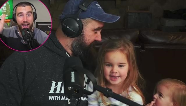 Travis Kelce cutest moment with brother Jason kelce daughters Wyatt and Elliotte Kelce