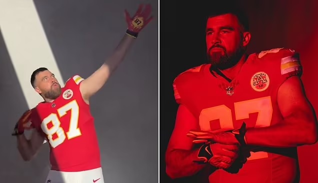 Travis Kelce films his 'archer' introduction at Chiefs media day - but it is NOT a Taylor Swift tribute!