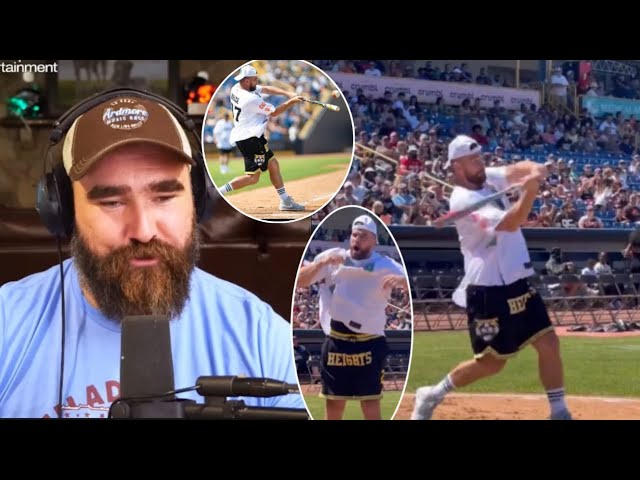 Jason's Reaction to Travis DOMINATING the Home Run Derby at David Njoku's Celebrity Softball Game