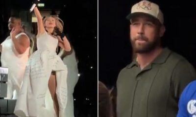 Travis Kelce Hangs with Scott and Andrea Swift as He Attends Girlfriend Taylor Swift's Eras Show in London