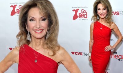 Susan Lucci, 76, looks half her age at the American Heart Association’s Go Red event as she talks about her heart attack: ‘Women helping women’