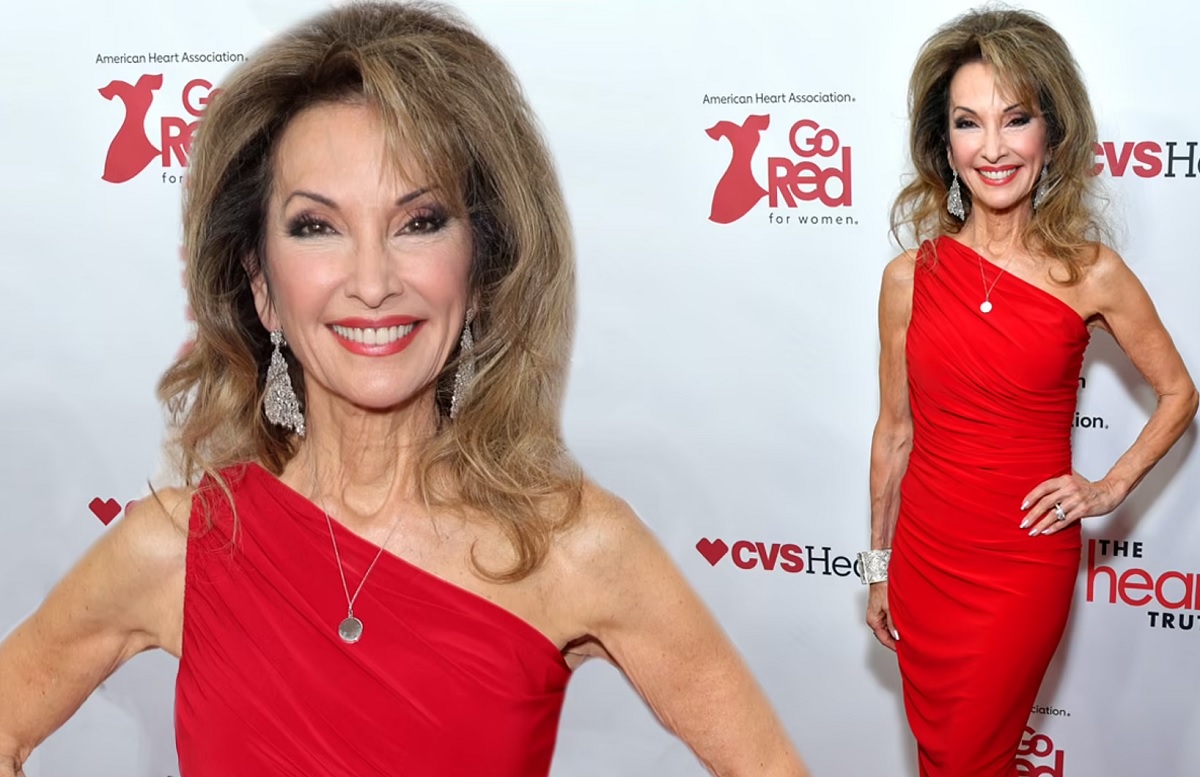 Susan Lucci, 76, looks half her age at the American Heart Association’s Go Red event as she talks about her heart attack: ‘Women helping women’