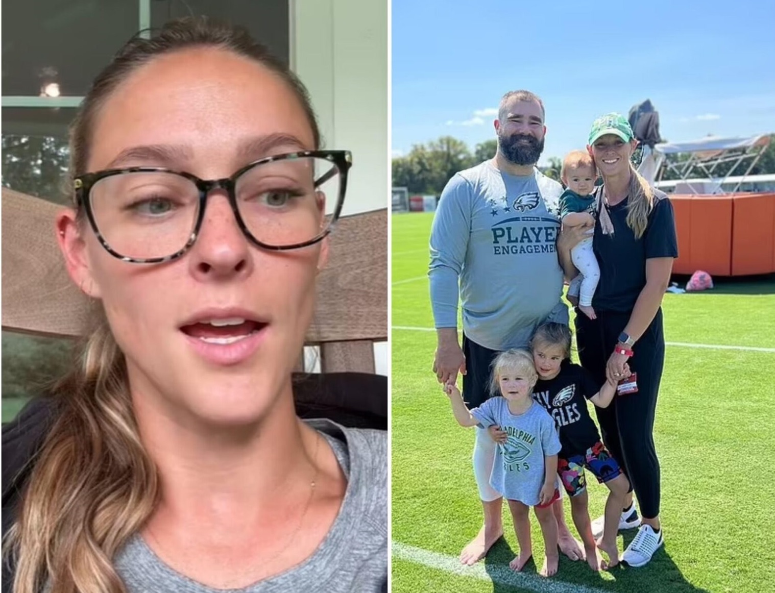 Kylie Kelce shuts down ‘insensitive’ false pregnancy rumors as she opens up on past miscarriage in emotional TikTok