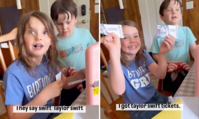 Ali Fedotowsky-Molly Manno's Daughter, 8,sporting a T-shirt that read "Birthday Girl" Adorably Reacts to Getting Taylor Swift Tickets for Her Birthday...So cute