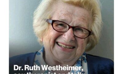 [Tragic] Dr. Ruth Westheimer, the sex therapist, author and talk show host, her publicist announced. She was 96. It’s with Profound sadness and heavy heart that we share the sad news about the passing of the Iconic Dr. Ruth K, who has been confirmed to be…..see more.”